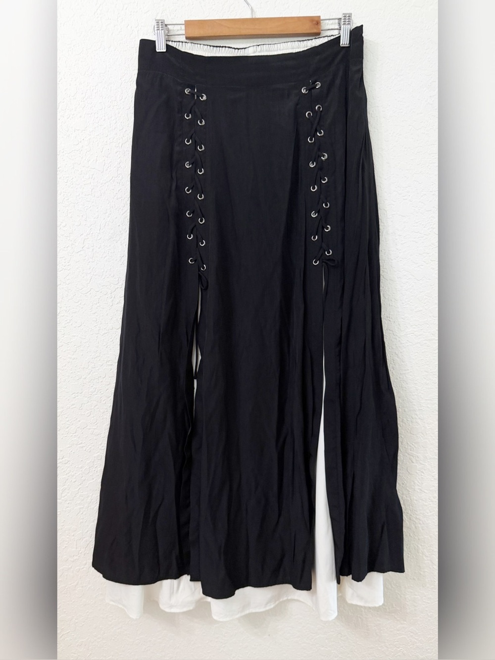 Scarlet Darkness Killstar Double Layer Split Maxi Skirt - L